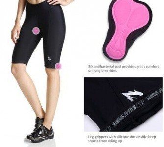Baleaf Women's Cycling Padded Shorts Black UPF 50+